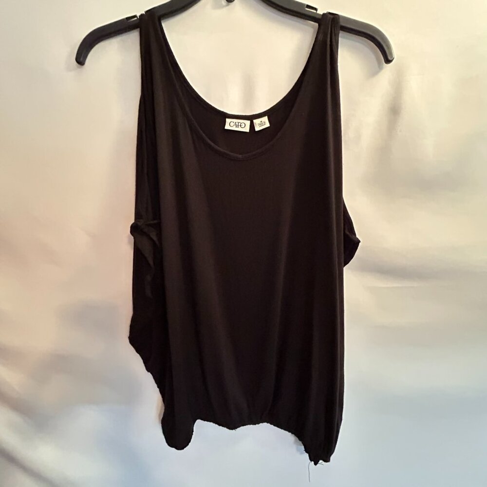 Cato Women's Sleeveless Cold Shoulder Tank/T-Shirt Medium